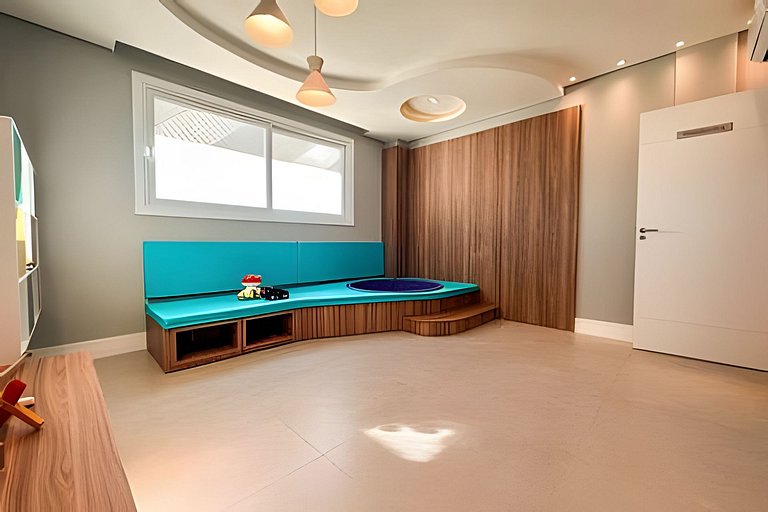 Garden com Churrasqueira em Condomínio com piscina