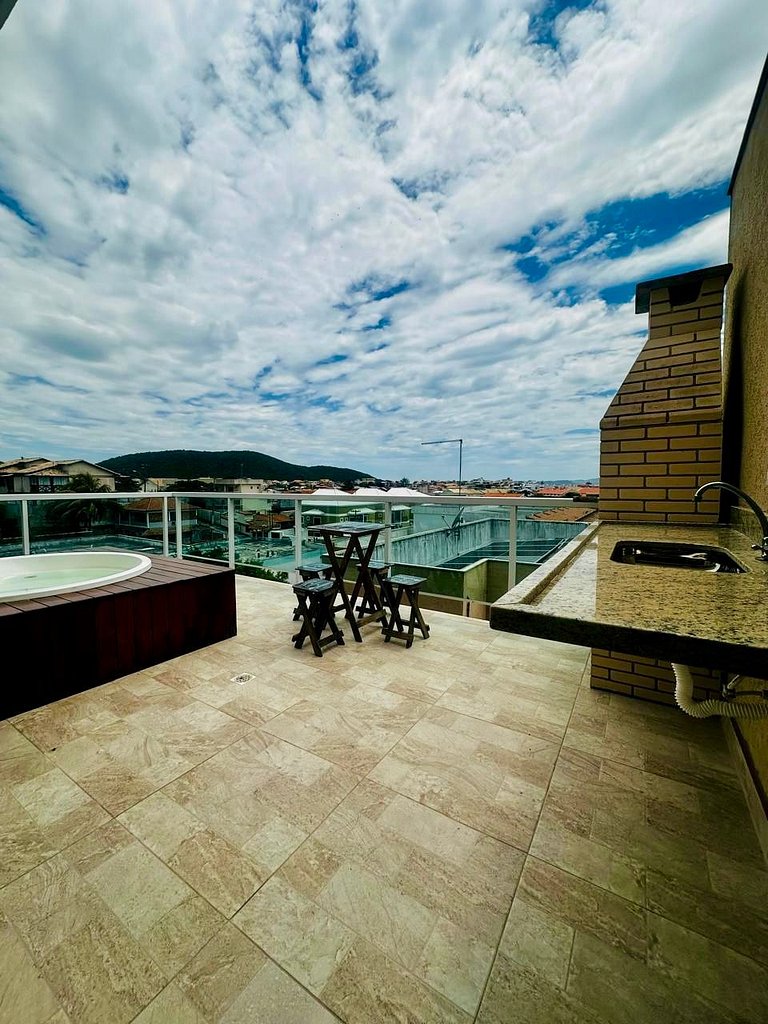 Cobertura com Jacuzzi e churrasqueira